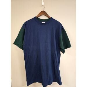 Vintage Blue Green Shirt H.L. Miller 90s Large Blank 1990